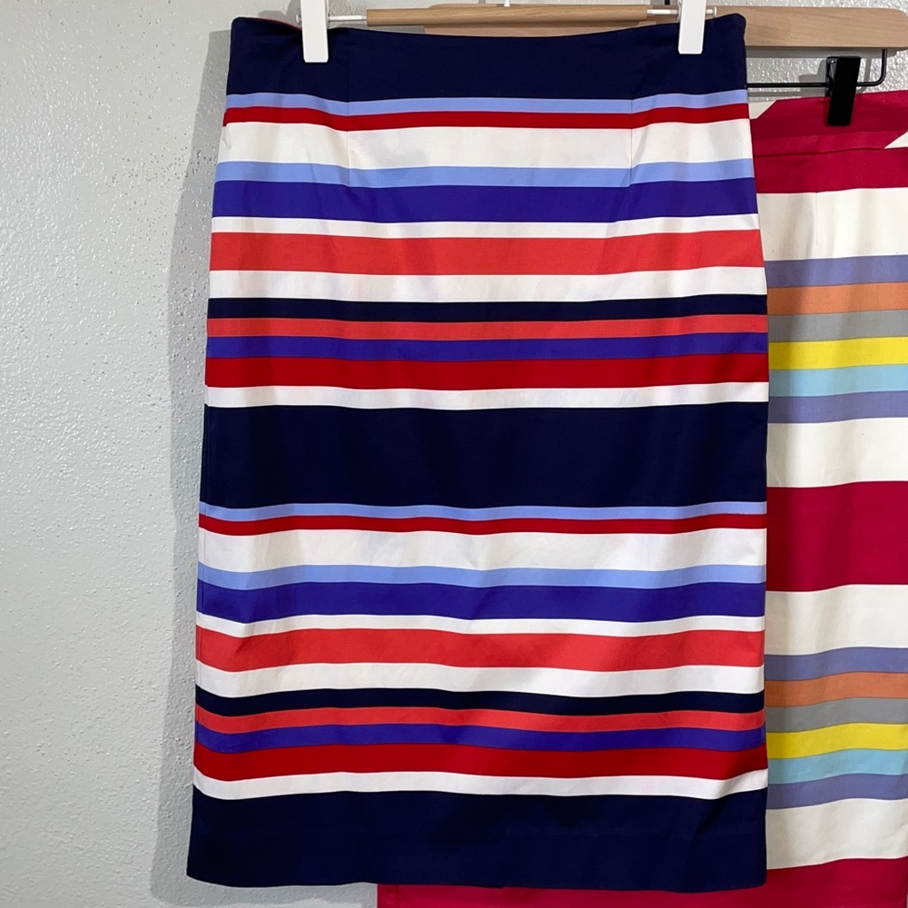 Boden Striped Pencil Skirts 6L Coastal Nautical Career Workwear Classic 2 Skirts - Picture 3 of 13